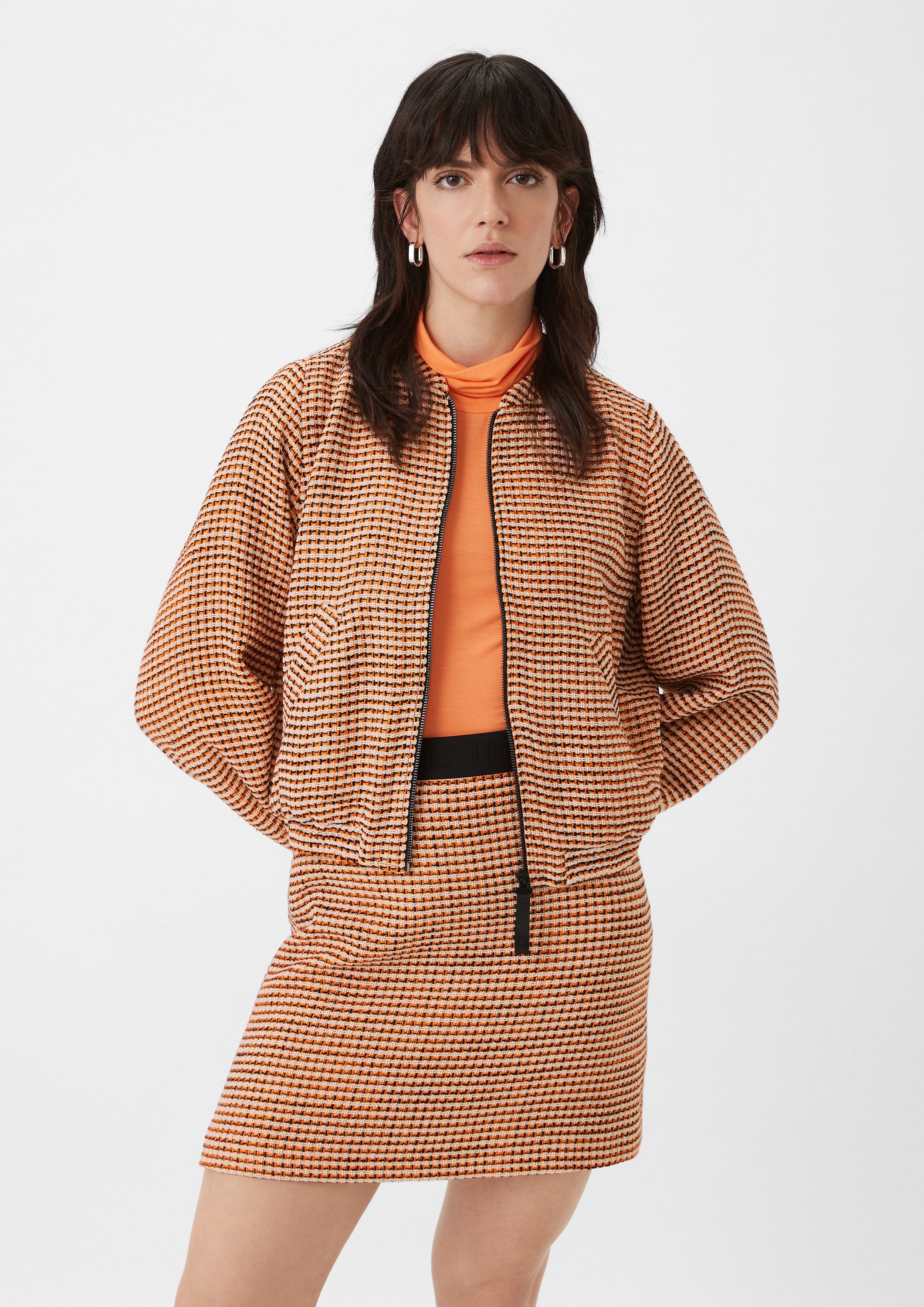 comma Funktionsjacke Indoor-Jacke Blouson-Jacke aus Bouclé günstig online kaufen