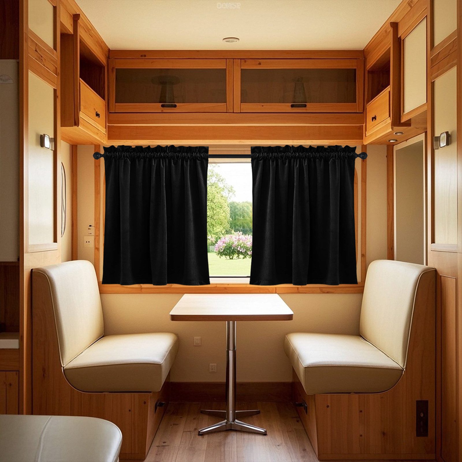 LMaxhome Vorhang Samt Verdunklungsvorhänge Kurz Fenster Schwarz Stangentasc günstig online kaufen