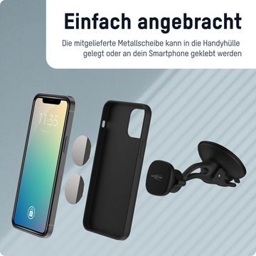 ANSMANN AG Handyhalter für PKW, LKW mit Saugnapf zur Befestigung an Frontscheibe Smartphone-Halterung