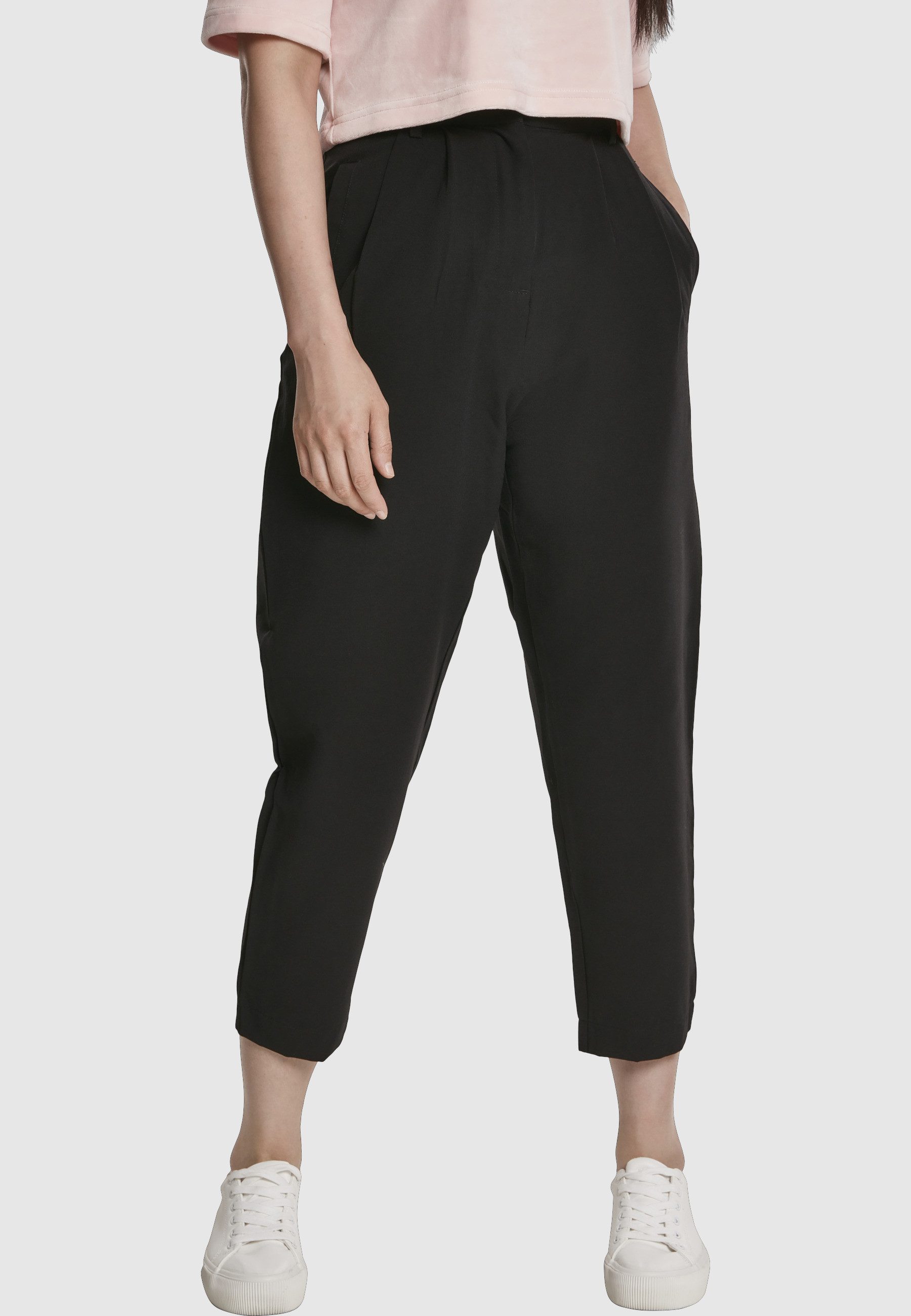 URBAN CLASSICS Stoffhose Urban Classics Damen Ladies High Waist Cropped Pants (1-tlg)