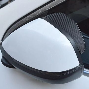 MAVURA Abdeckkappe MCarparts Regenschutz Kappe Augenbraue Rückspiegel Sonnenblende Seitenspiegel Auto KFZ Carbon Optik selbstklebend [2er Set]