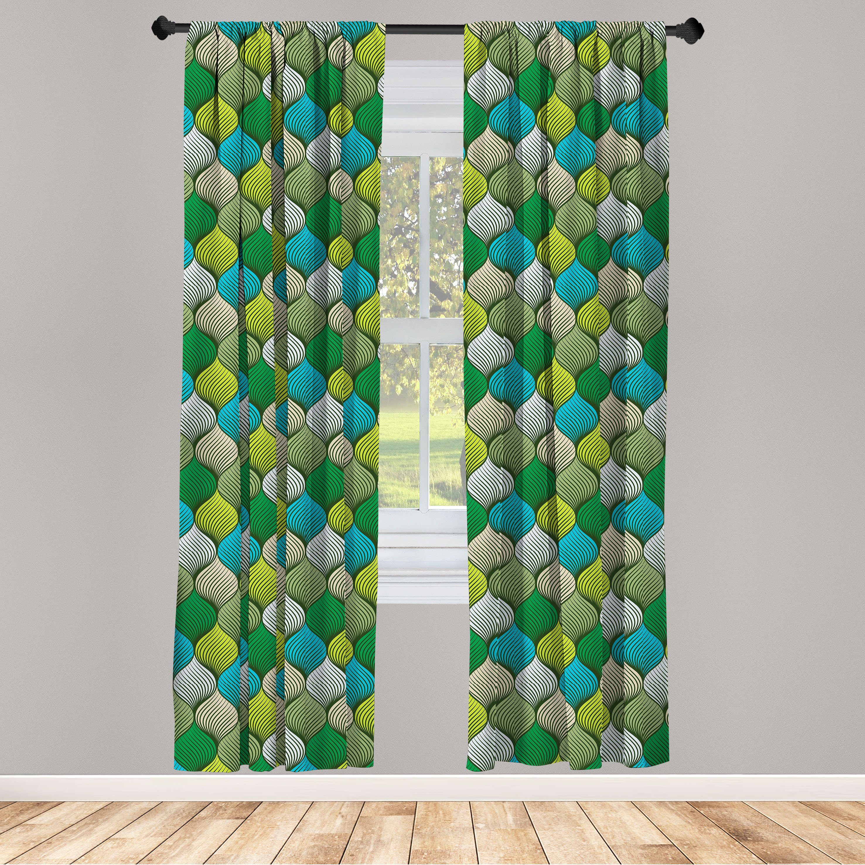Gardine Vorhang für Dekor, Abstrakt Natur Wohnzimmer Microfaser, Gradient Forms Schlafzimmer Abakuhaus, Tone