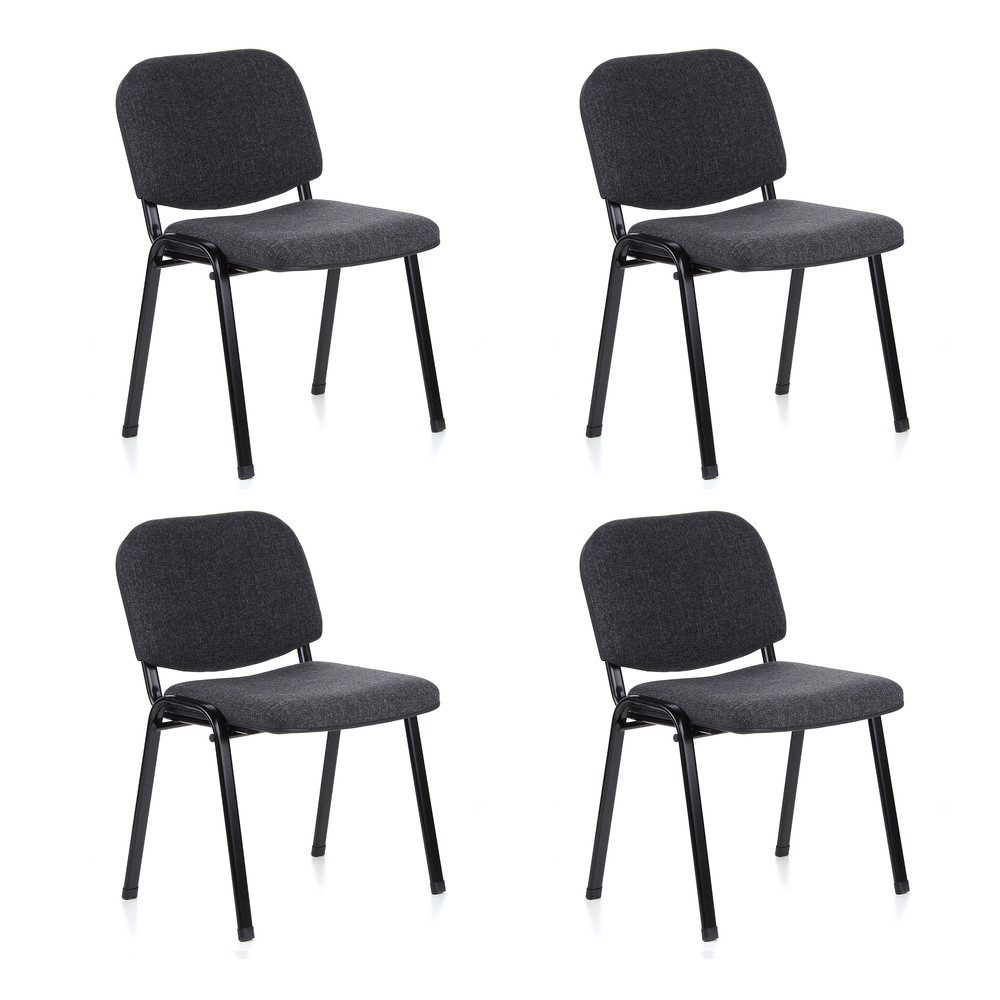 hjh OFFICE 4-Fußstuhl XT 600 Stuhl Stoff 4 St., 4er Set Besucherstühle gepolstert, bis 4 Stühle stapelbar