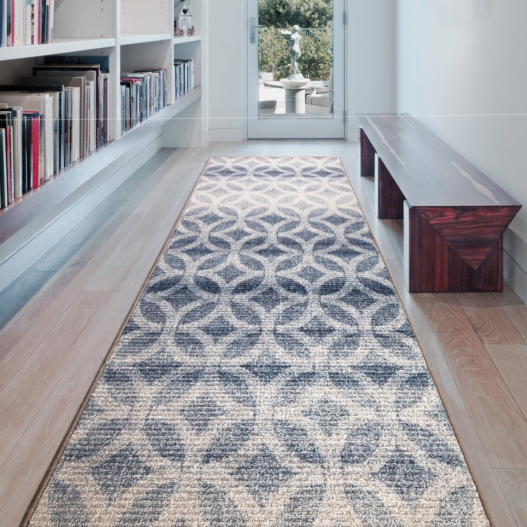 Teppich Teppich-Läufer Lima, Kubus, Moderner Wohnteppich, In vier Farben erhältlich Blau