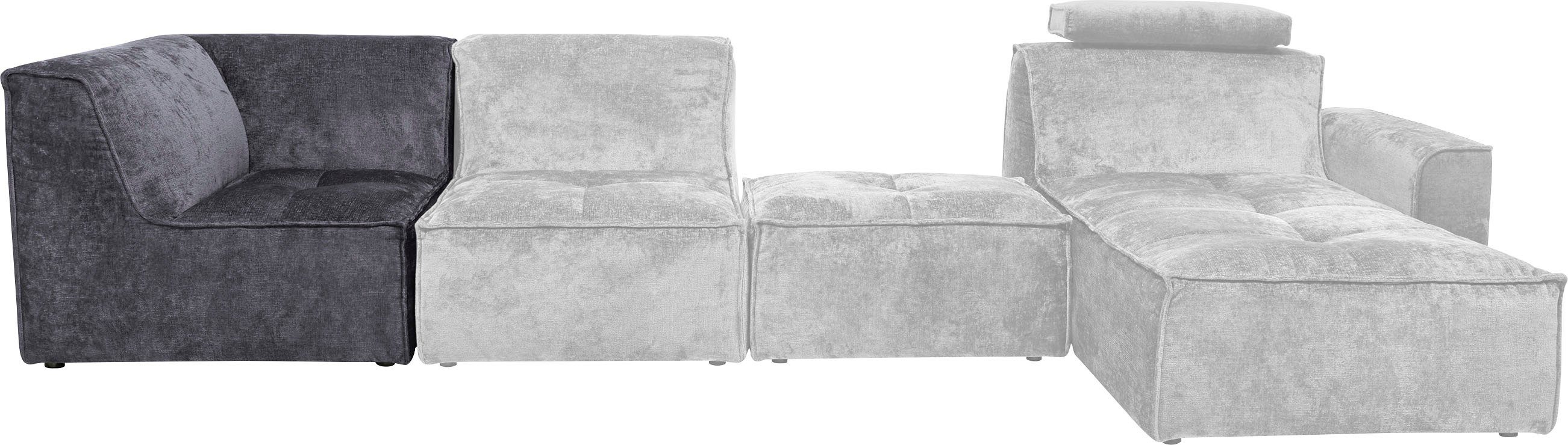 RAUM.ID Sofa-Eckelement separat dunkelgrau verwendbar, (1 Monolid als Modul Zusammenstellung St), oder individuelle für