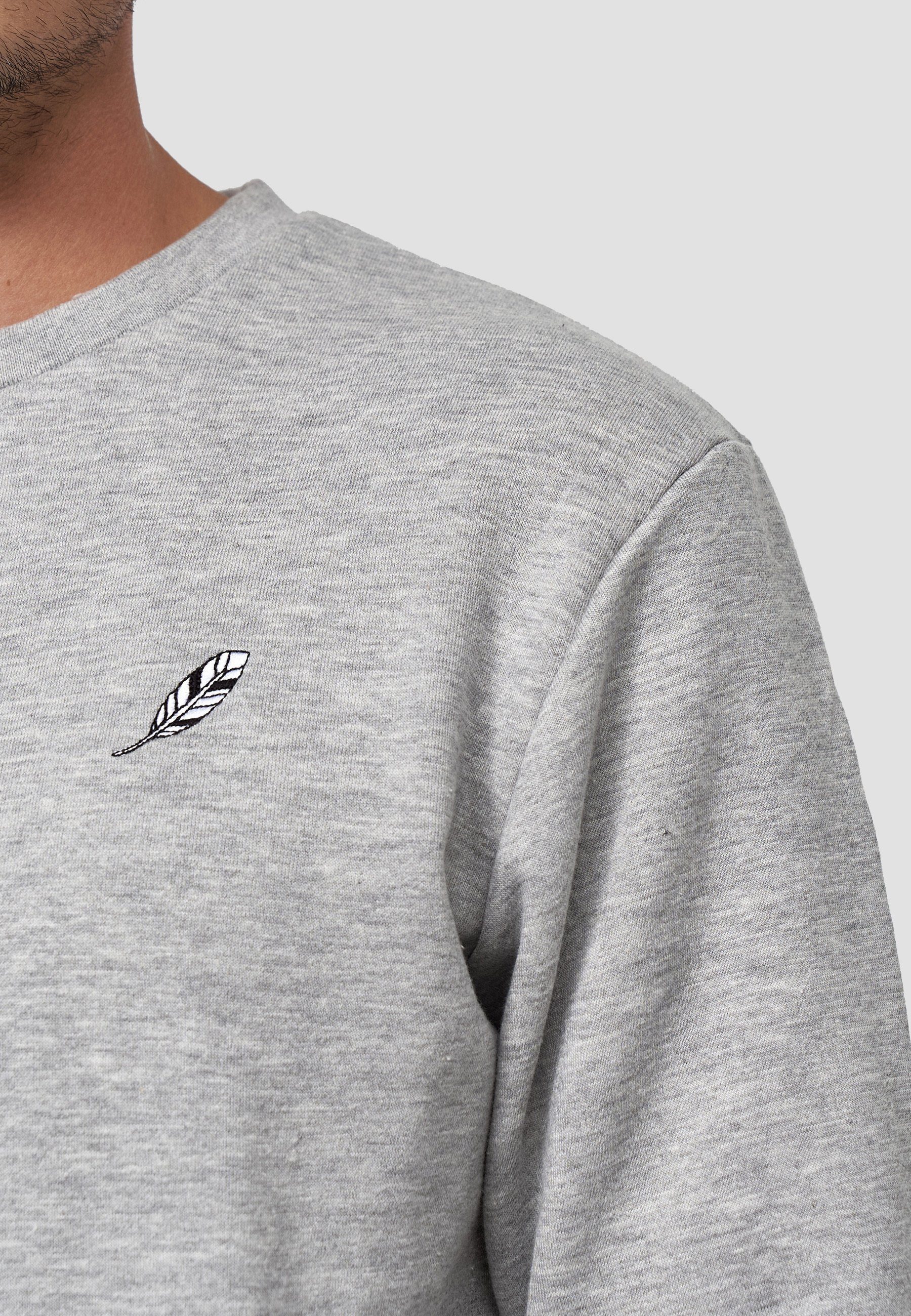 Bio-Baumwolle MIKON zertifizierte Feder Grey GOTS Sweatshirt