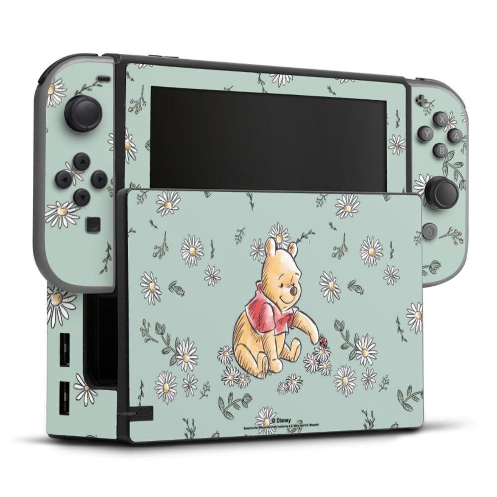 DeinDesign Konsolen-Cover Winnie Puuh Disney Offizielles Lizenzprodukt Daisy and Bug Love, Nintendo Switch Skin Aufkleber Sticker Folie