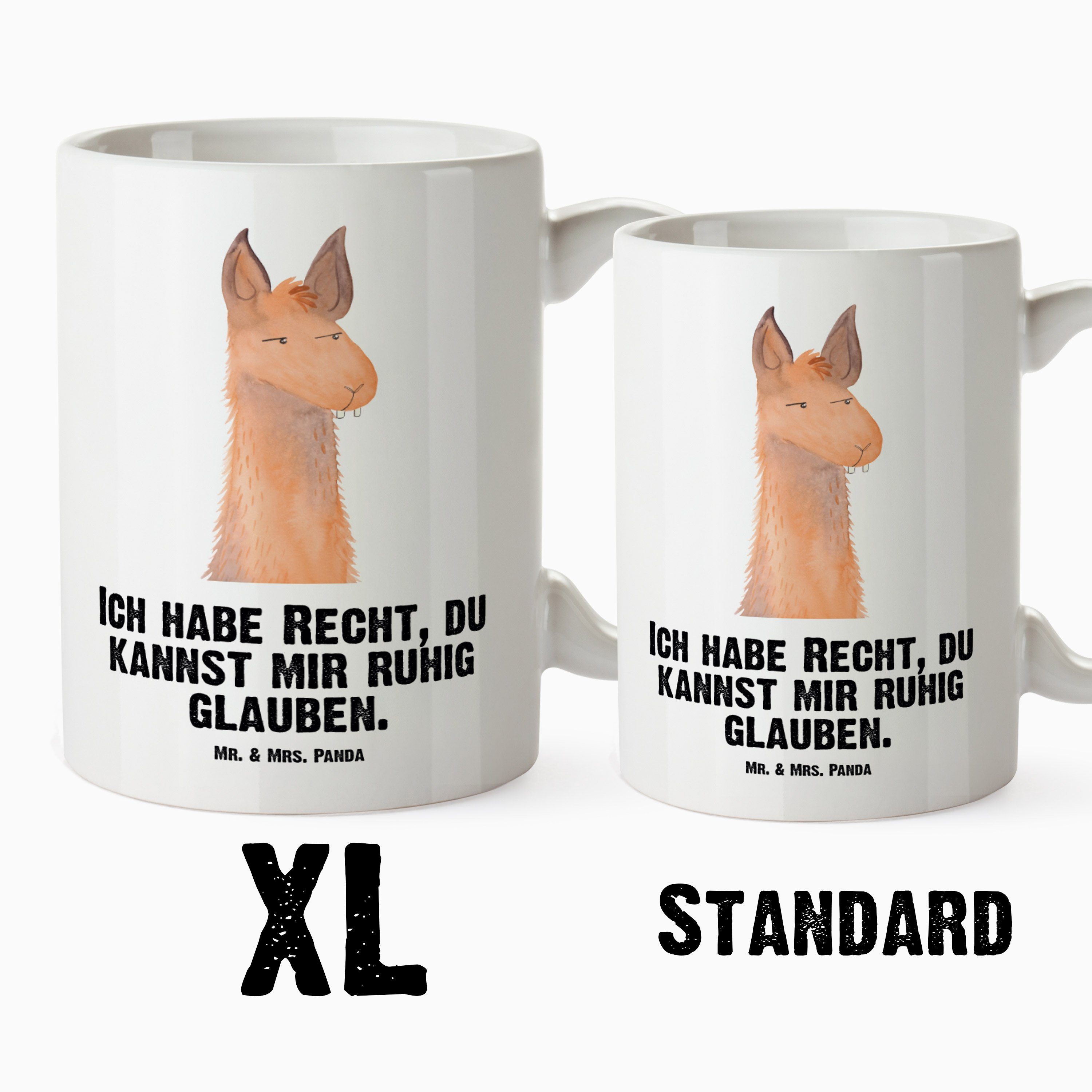 XL Tasse Keramik genervt Azubi, Alpaka, Geschenk, Weiß Chefin, & - Tasse Panda Lamakopf - Mrs. Mr. Groß, Groß,