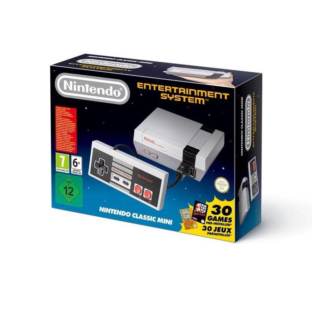 Nintendo Konsole Classic Mini NES Klassiker mit 30 Spielen HDMI Retro (Konsolen-Set, Konsole, Controller, HDMI-Kabel, USB-Kabel, 30 vorinstallierten Spiele), 30 vorinstallierten NES-Klassikern, HDMI-Anschluss und Speicherpunkten von Nintendo