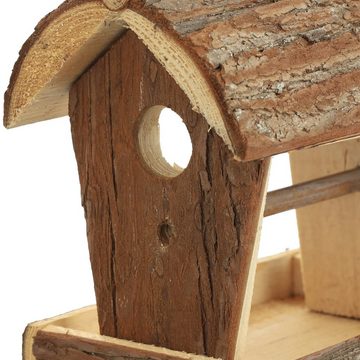 relaxdays Vogelhaus Holz Vogelfutterhaus zum Aufhängen
