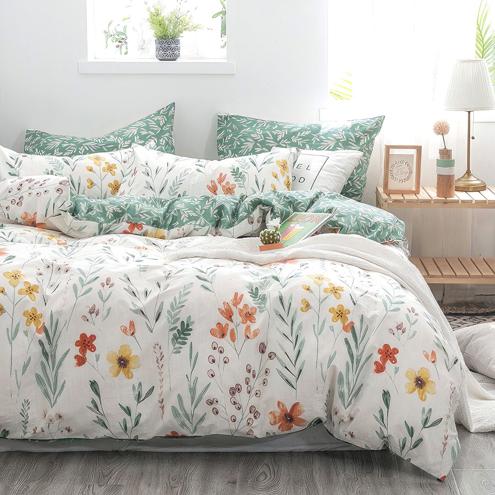 KEAYOO Bettwäsche Blumen, Baumwolle, 2 teilig, günstig online kaufen