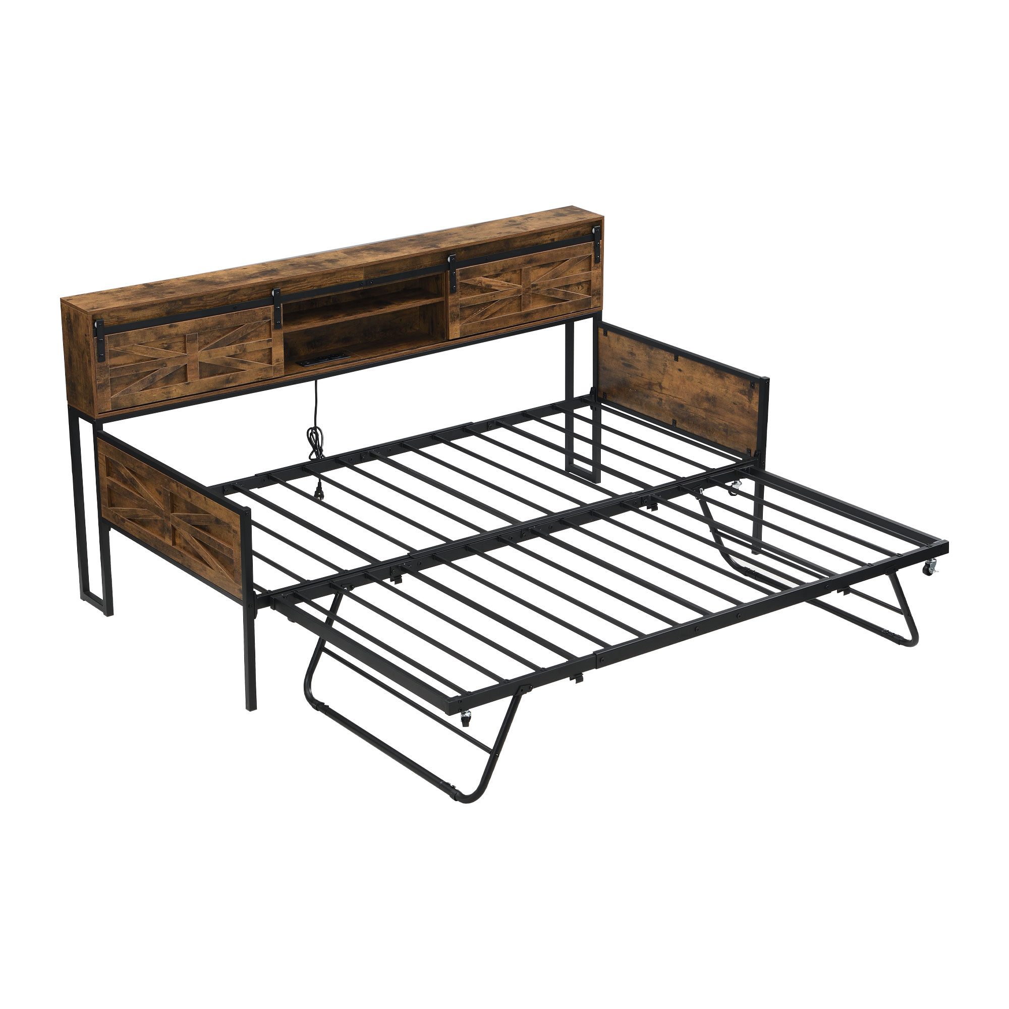 OKWISH Schlafsofa Metallbett Daybett, mit Ausziehbarem günstig online kaufen