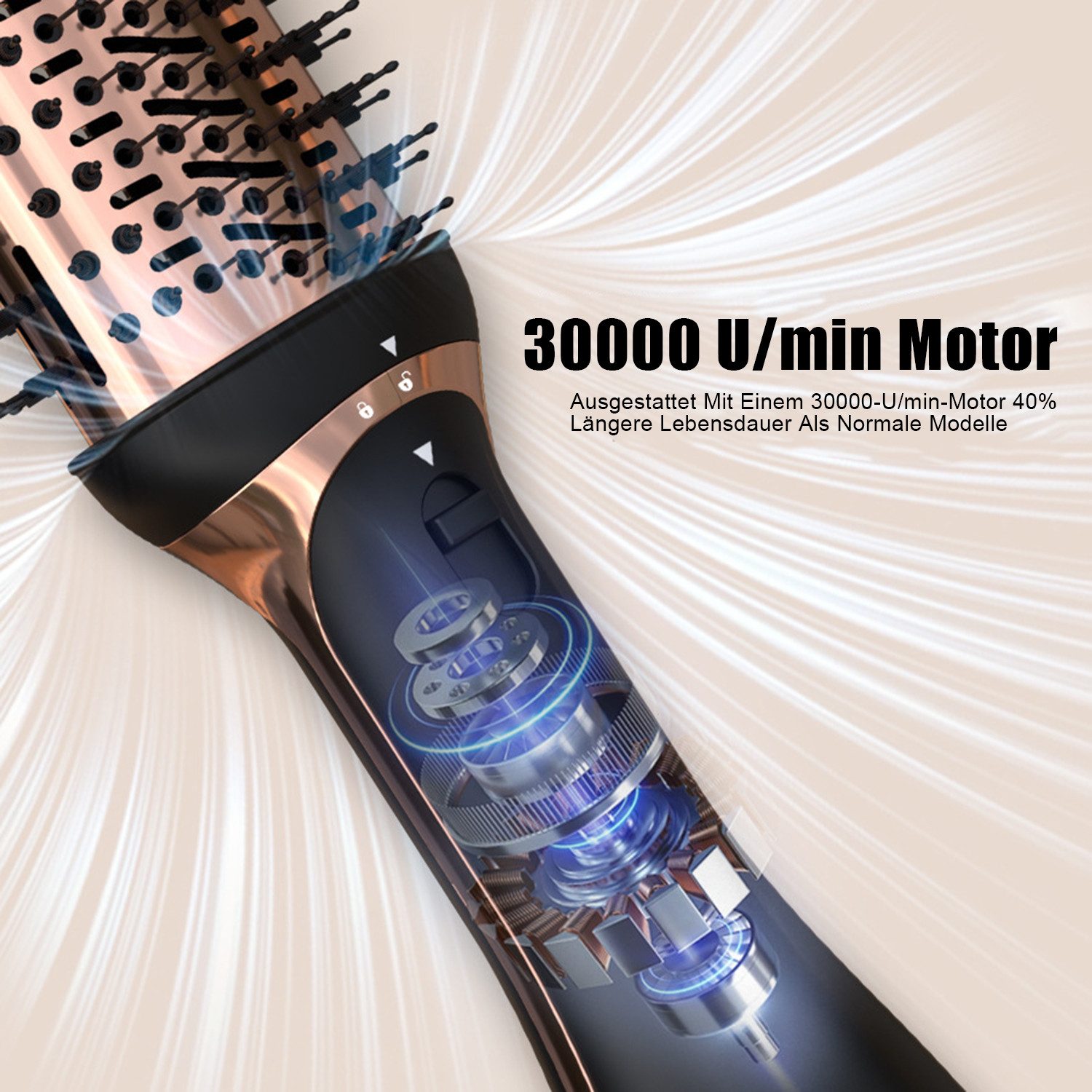 REDOM Haarglättbürste 5-in-1 Warmluftbürste Multistyler Glättbürste Haarstyler, mit Ionenpflege Antifrizz Volumen Für Glätten Trocknen Volumen Locken