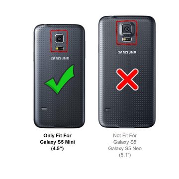 CoolGadget Handyhülle Retro Klapphülle für Samsung Galaxy S5 Mini 4,5 Zoll, Schutzhülle Wallet Case Kartenfach Hülle für Samsung Galaxy S5 Mini