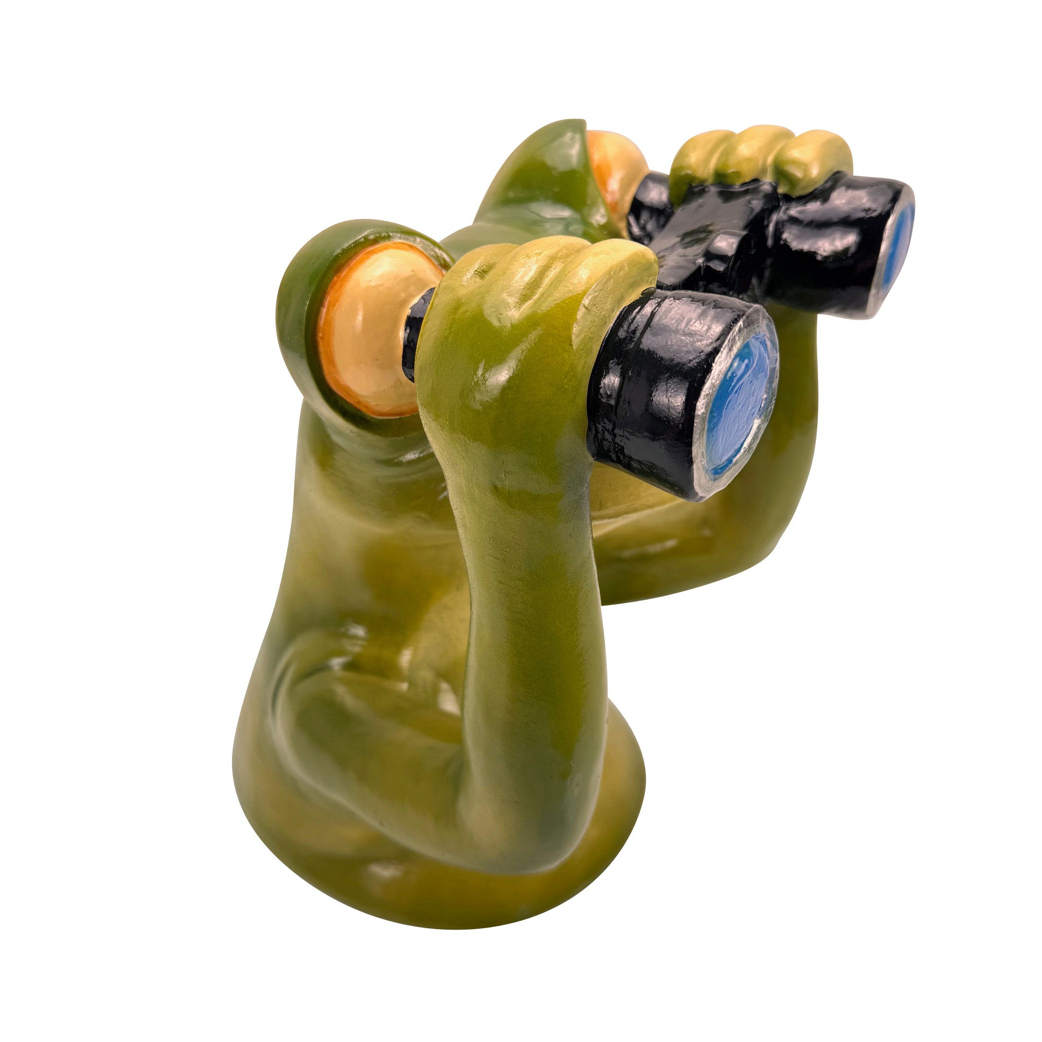 Online-Fuchs Gartenfigur Deko Figuren Frosch mit Fernglas, Spanner für Garten, Balkon, Terrasse, Gartenstecker, Beetstecker - wetterfest, für den Außenbereich g – Bild 2 von 5