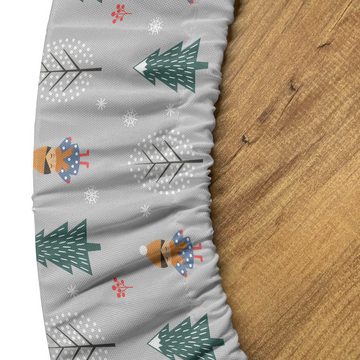 Abakuhaus Tischdecke Rundum-elastische Stofftischdecke, Weihnachten Mädchen im Winterwald