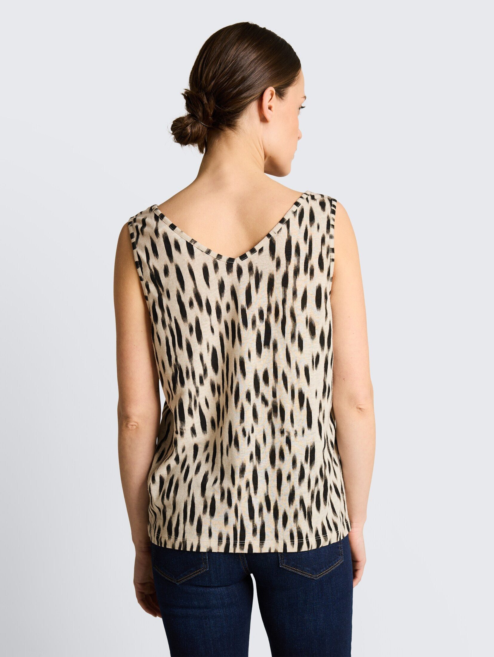 TOM TAILOR Trägertop T-Shirt Top mit Leinenanteil