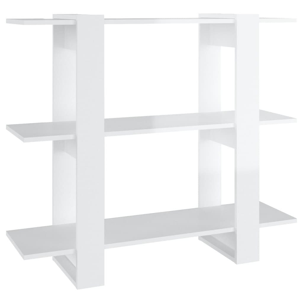 furnicato Bücherregal 100x30x87 cm Hochglanz-Weiß aus Holzwerkstoff, 1-tlg.