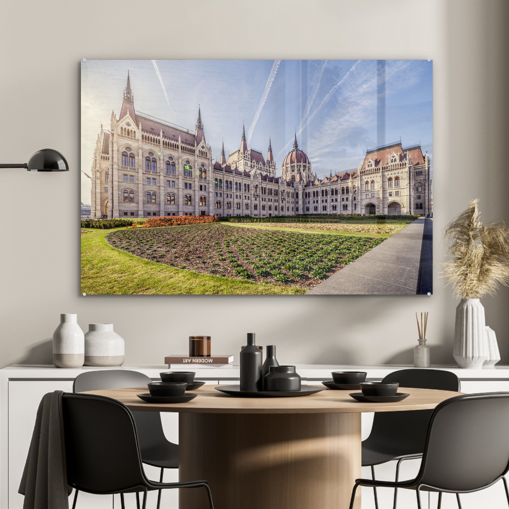 Das (1 Europa, Acrylglasbilder Schlafzimmer Parlamentsgebäude St), Acrylglasbild ungarische & MuchoWow Wohnzimmer in