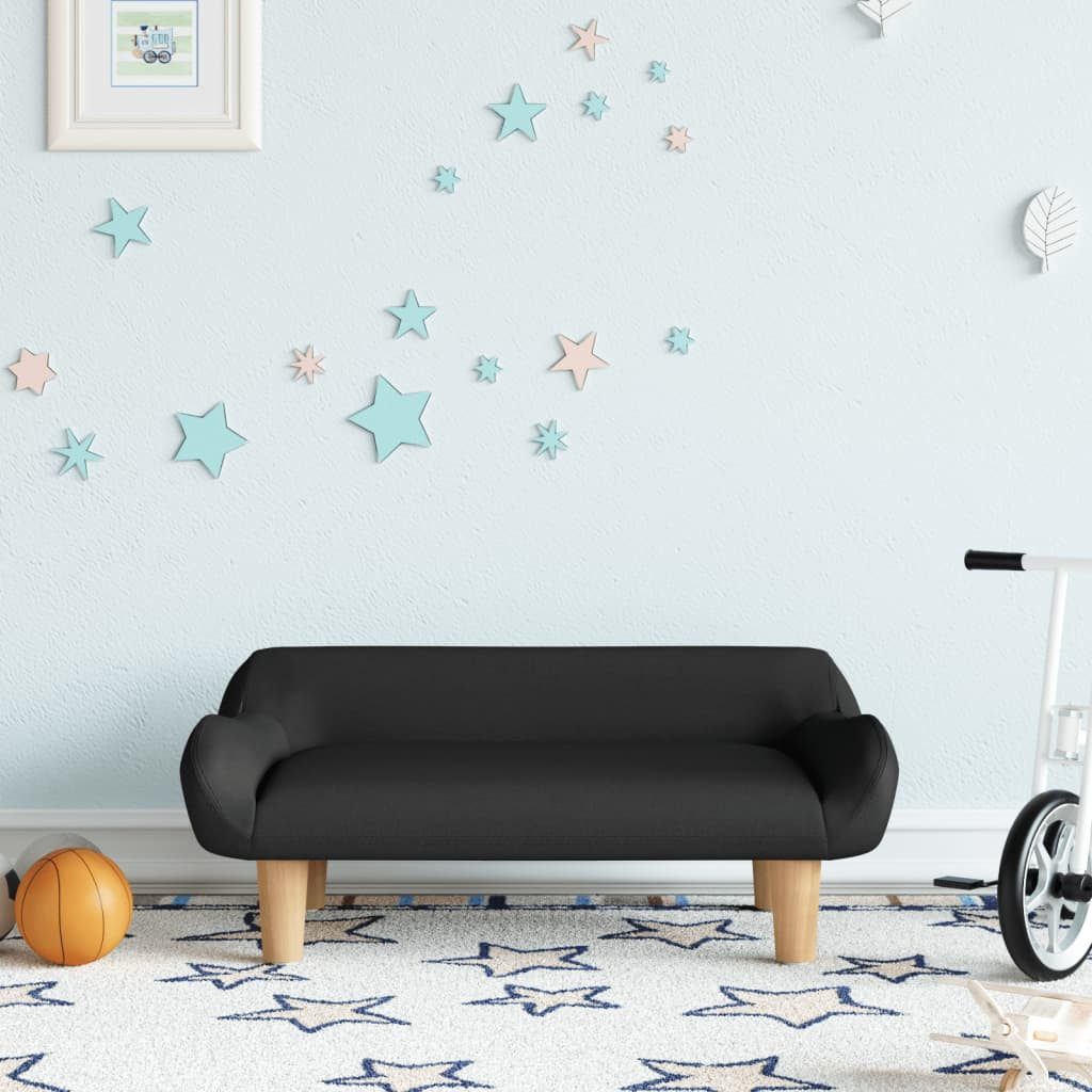 vidaXL Kindersofa, Kindersofa Schwarz 70x40x24 cm Stoff