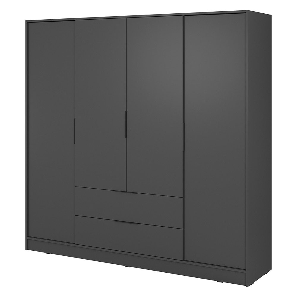 Lomadox Kleiderschrank KNOCK-160 in graphit, 4 günstig online kaufen
