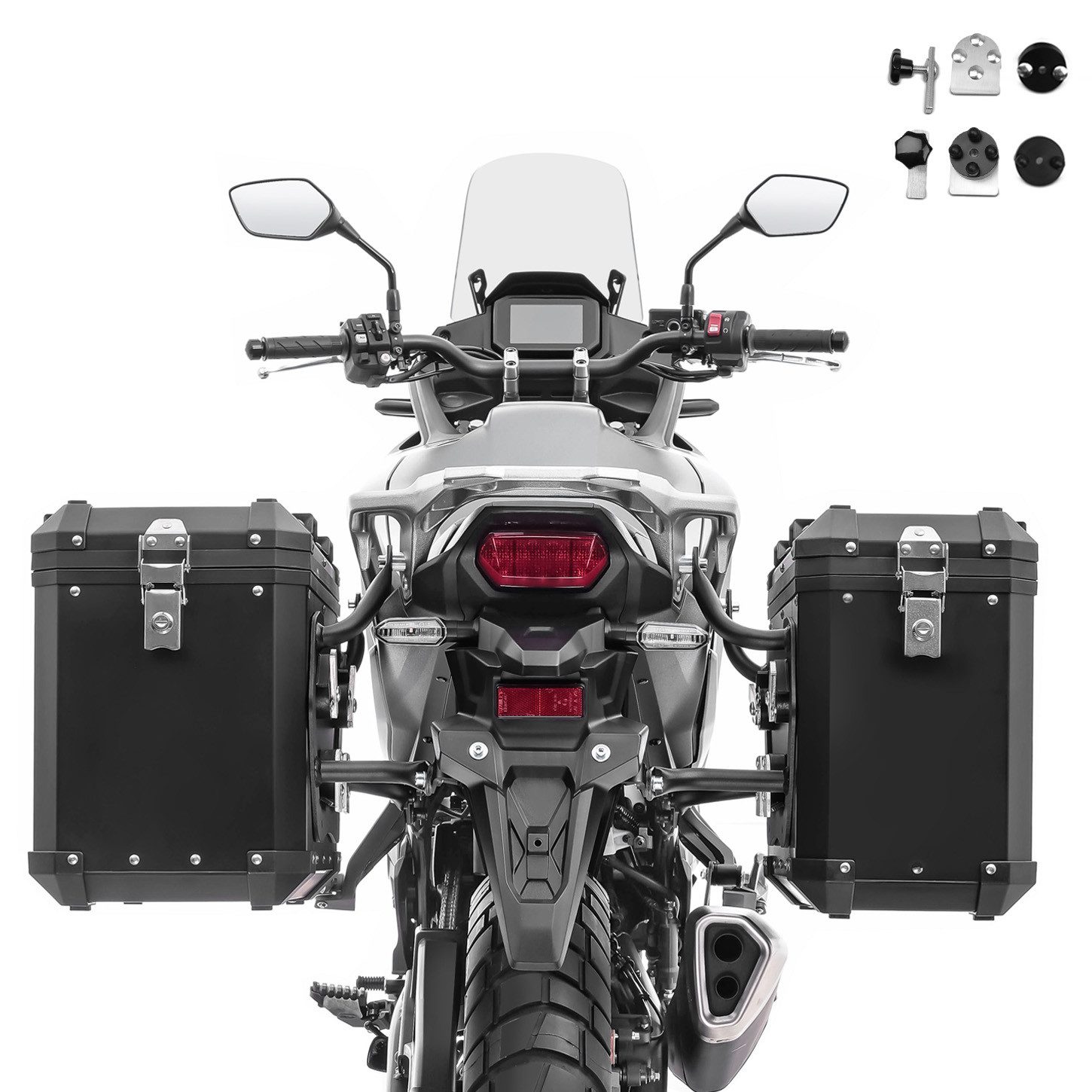 Bagtecs Koffer Set Alukoffer 38-48L passend für KTM 790 Adventure R Aluminium Seitenk