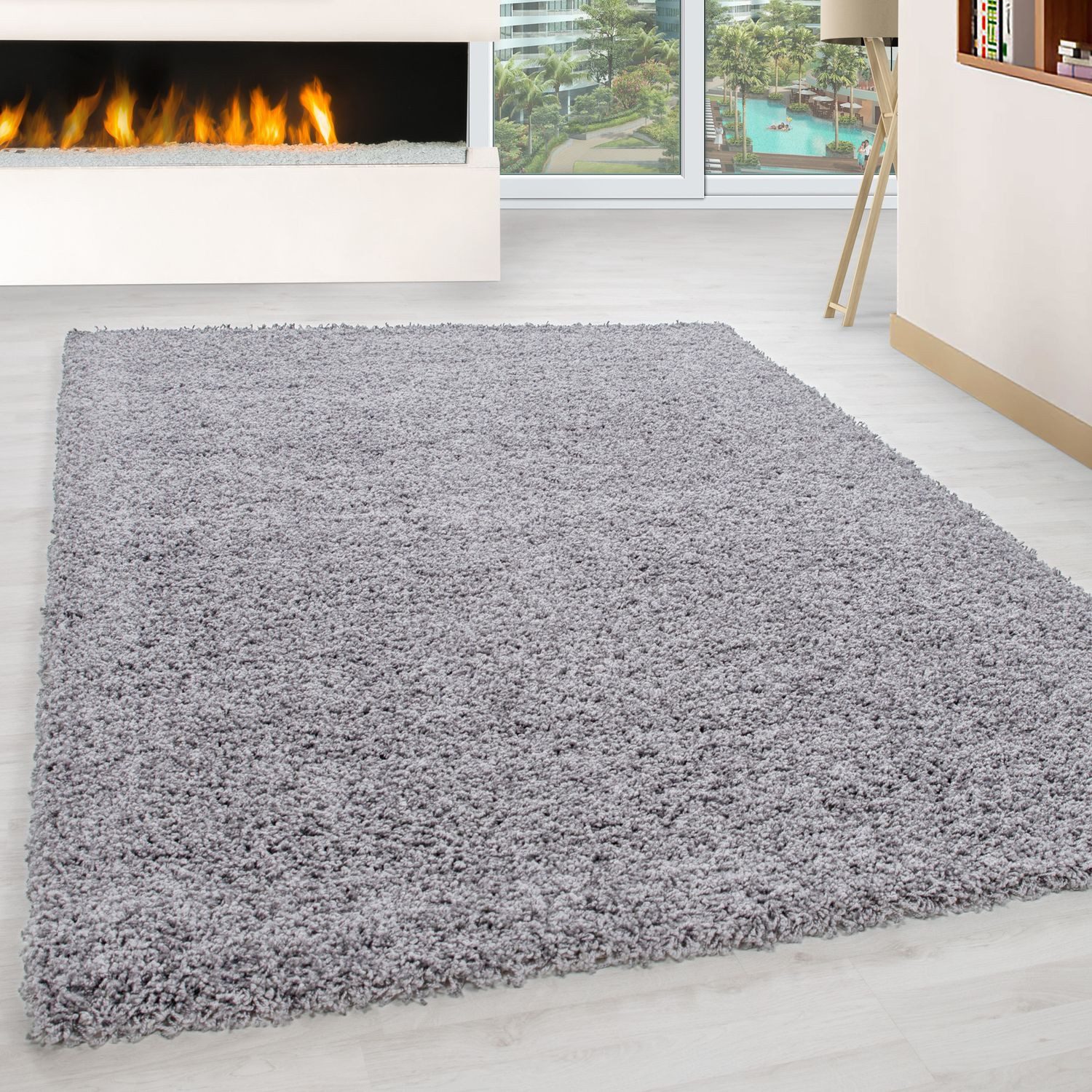 Teppich Boss Teppich Hochflor Teppich Lux Hellgrau, rechteckig, Höhe: 30 mm