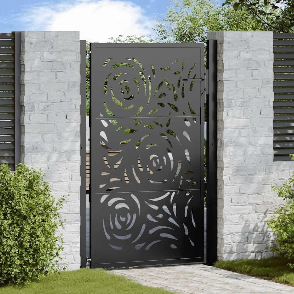 vidaXL Gartentor, Gartentor Schwarz 105x155 cm günstig online kaufen