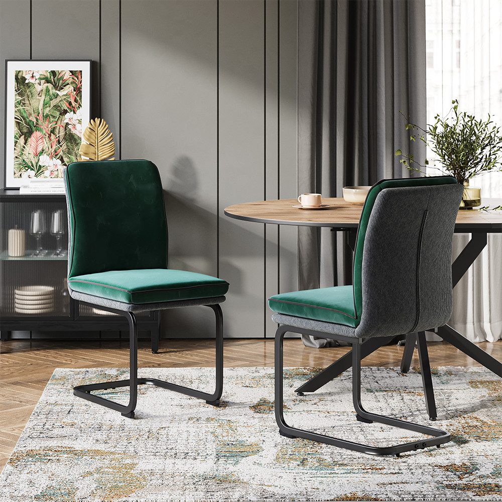 Vicco Esszimmerstuhl Eleganza, Grün, 2er Set günstig online kaufen