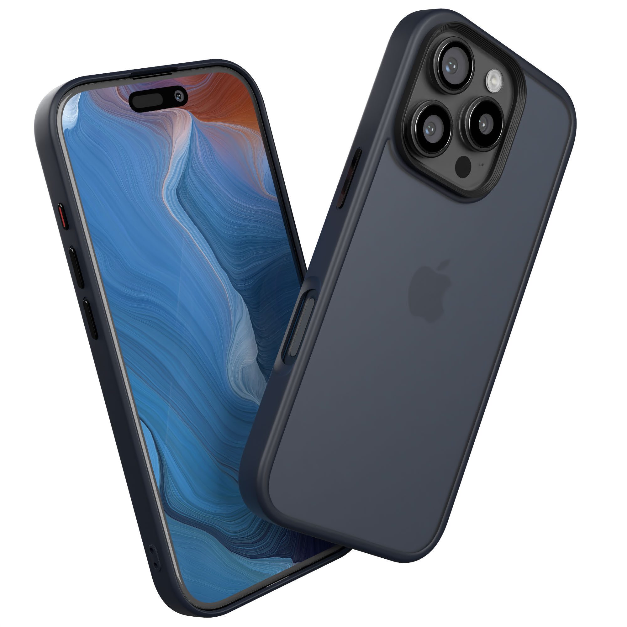 EAZY CASE Handyhülle Outdoor Case für Apple iPhone 16 Pro 6,3 Zoll, Hülle kompatibel mit Qi & Magsafe Robust Back Cover Blau / Nachtblau