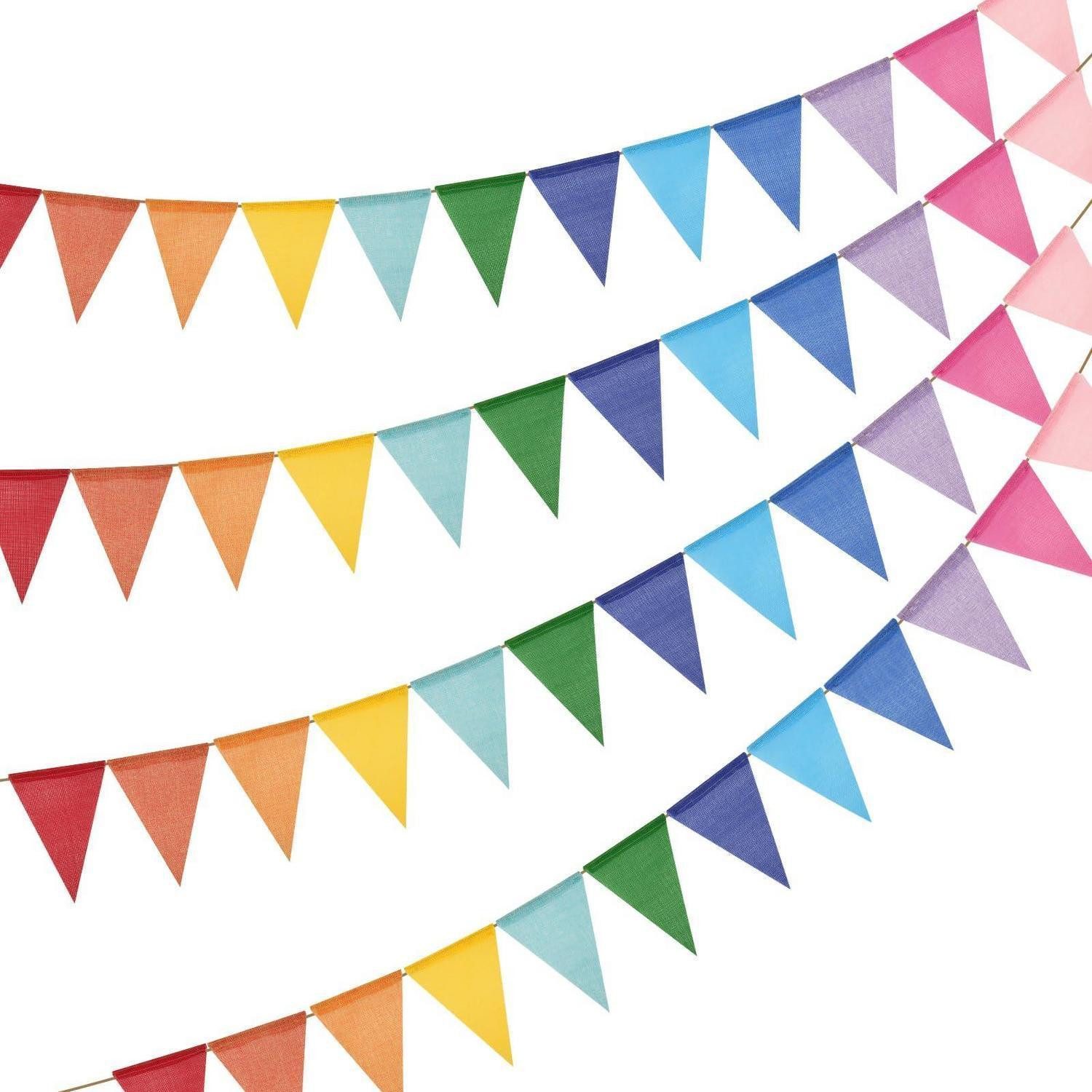 LuxusKollektion Wimpelkette Wimpelkette Outdoor Wetterfest Bunt 12m