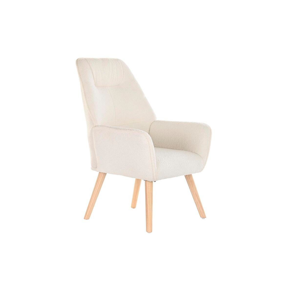 DKD Home Decor Sessel Sitz DKD Home Decor natürlich Holz Polyester Creme 65 x 75 x 96 cm