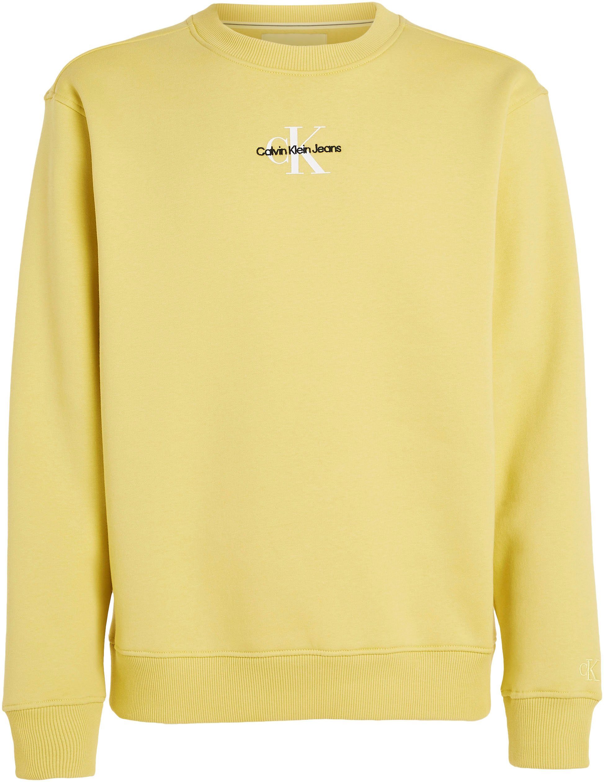 Calvin Jeans CREW Klein MONOLOGO Sand Yellow NECK Sweatshirt