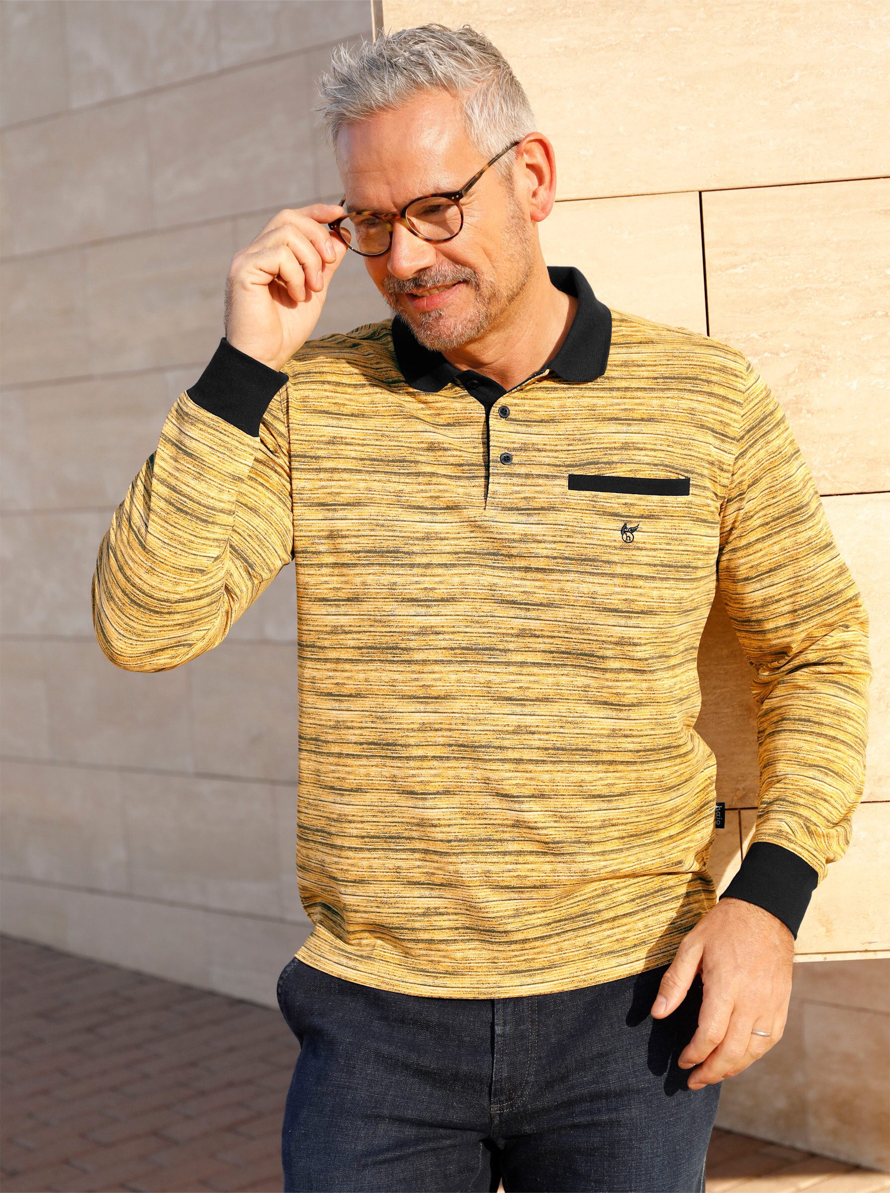 Hajo Poloshirt "Langarm-Poloshirt" 1 Stk. tlg. günstig online kaufen