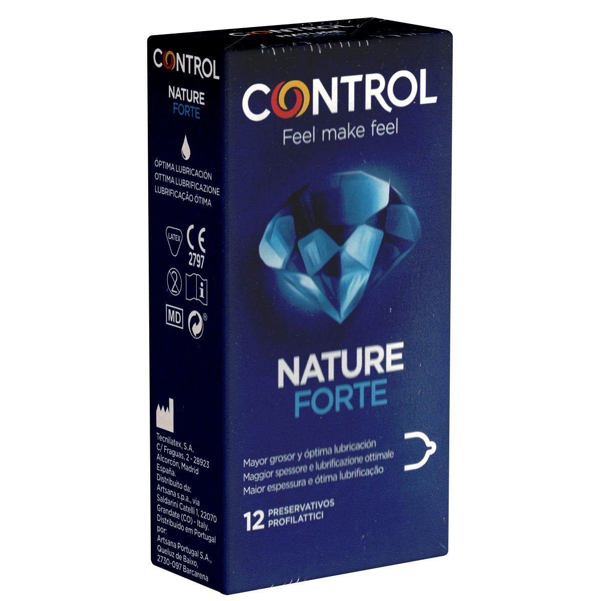 CONTROL CONDOMS Kondome Nature Forte Packung mit, 12 St., spanische Kondome für reißfestes Vergnügen