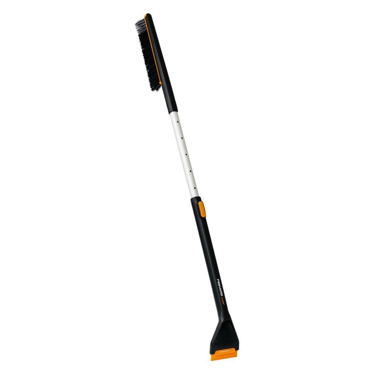 Fiskars Eiskratzer 1078493 Teleskopgriff, Zwei-Zonen-Bürste