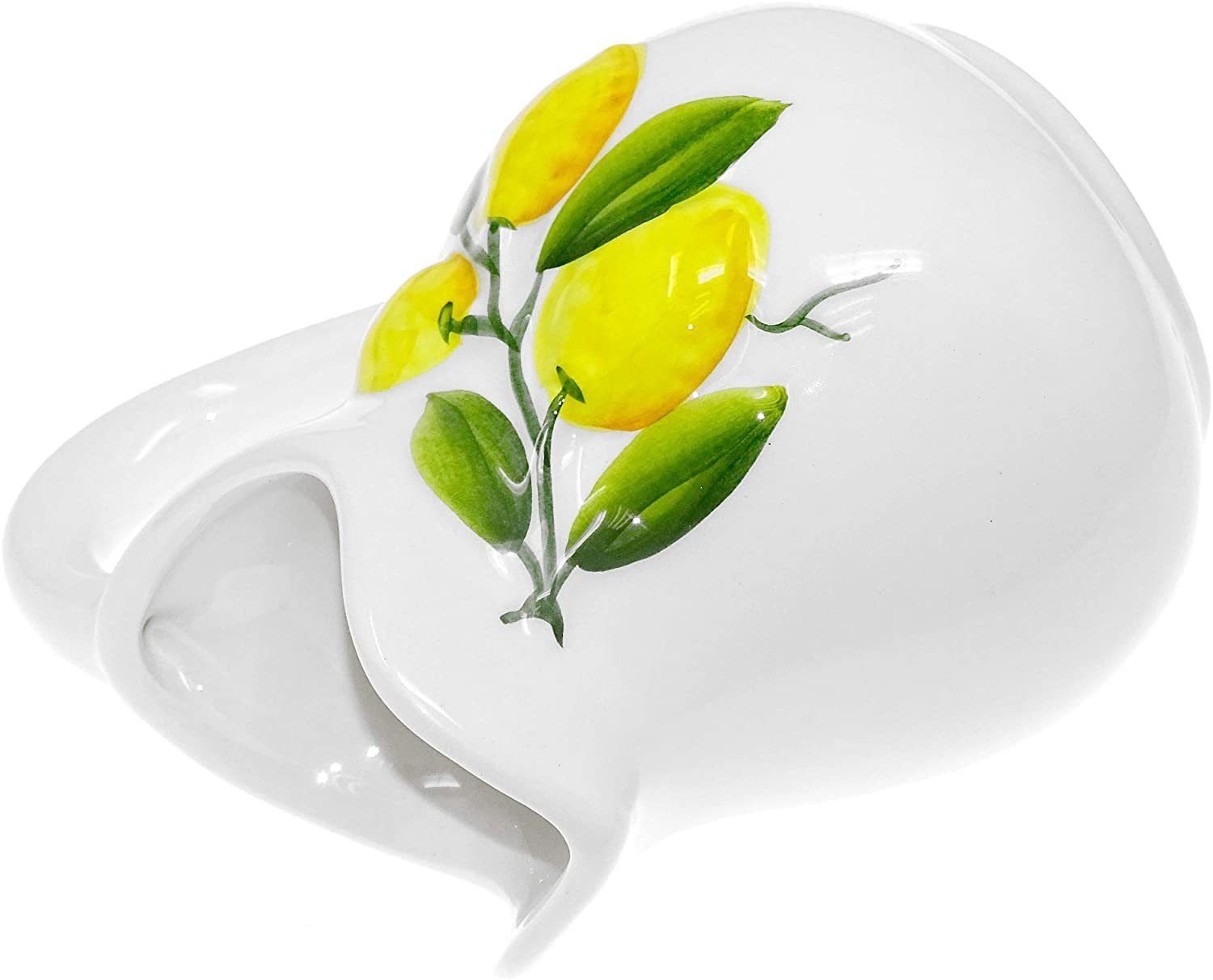 Lashuma Wasserkrug Zitrone, (1-tlg., ca. 13,5 cm (500 ml), weißes Milchkännchen aus Keramik mit Zitronen Relief