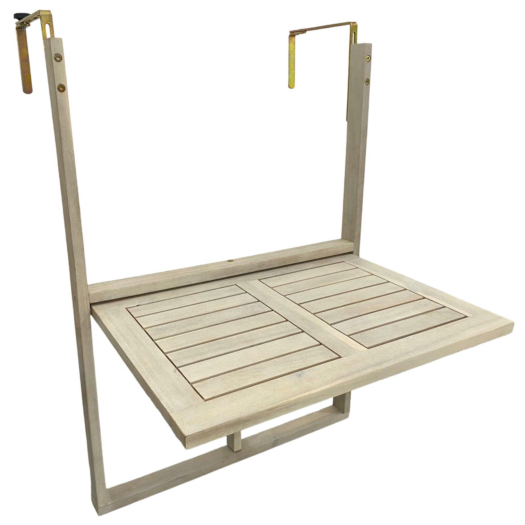 ESTEXO Gartentisch Balkonhängetisch Balkontisch Hängetisch Klapptisch Balkon Tisch Weiß