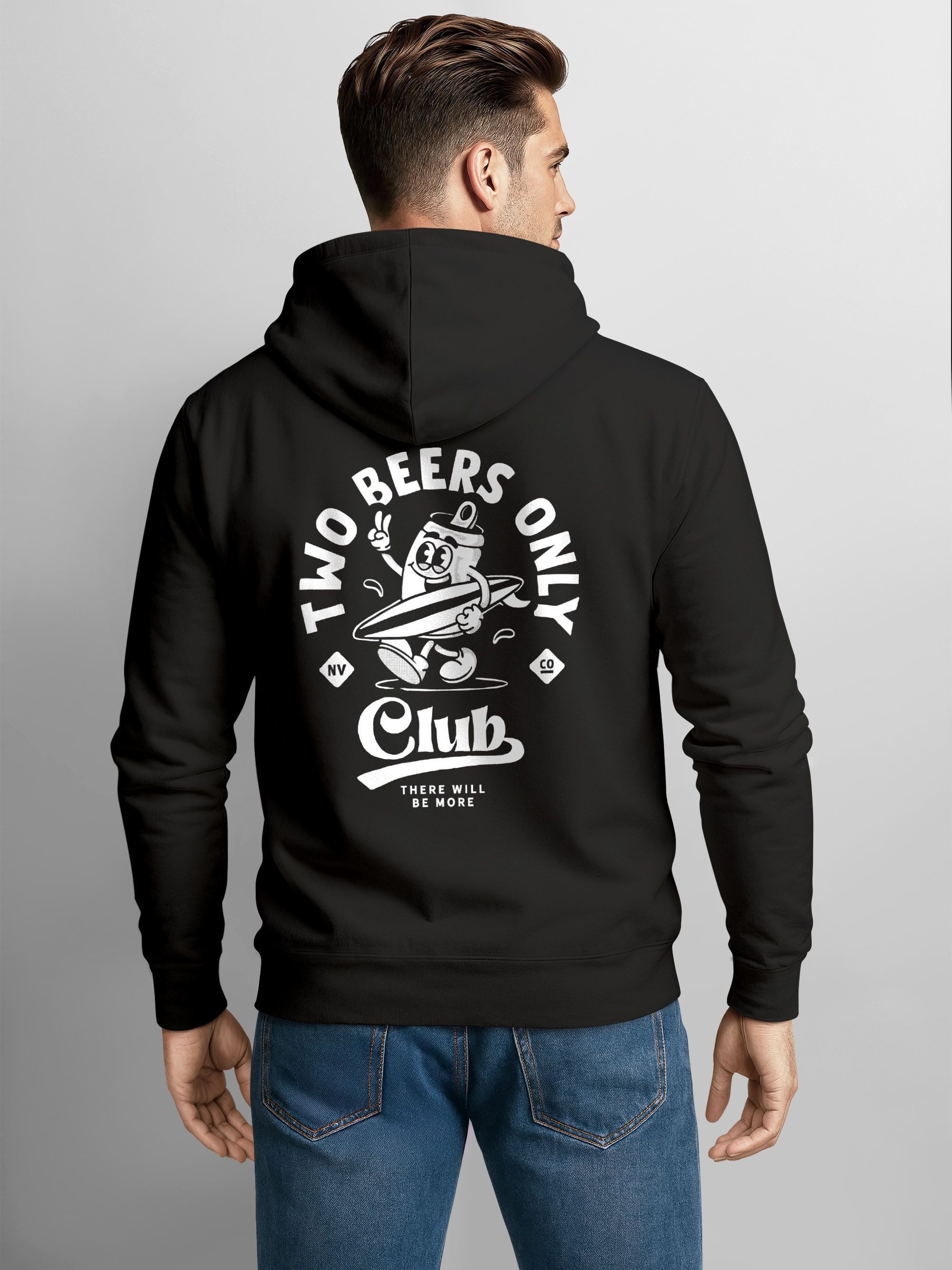 Neverless Sweatjacke Herren Sweatjacke Backprint Two Beers Only Zipjacke Zi günstig online kaufen
