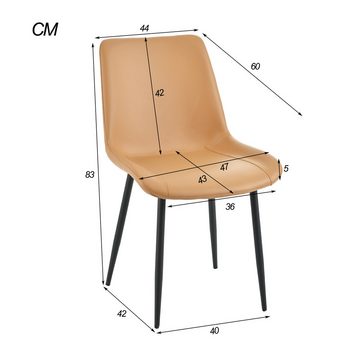 MODFU Essgruppe Esstisch Uud Esszimmerstühle, (1 Tisch 140*80*75cm und 4 Stühle Kunstleder, 5-tlg), Esstisch mit 4 Stühlen Set Küchetisch Esszimmerstuhl, Metallbeine