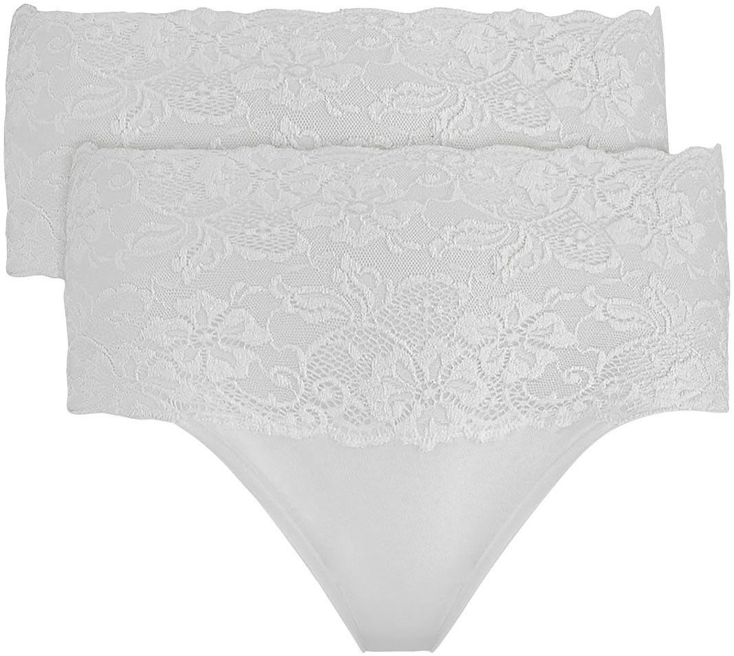 Nina Von C. Taillenslip "Fine Cotton" (2er Pack) eng, elastisch, bequem, feminin, atmungsaktiv, breiter Bund mit Spitze