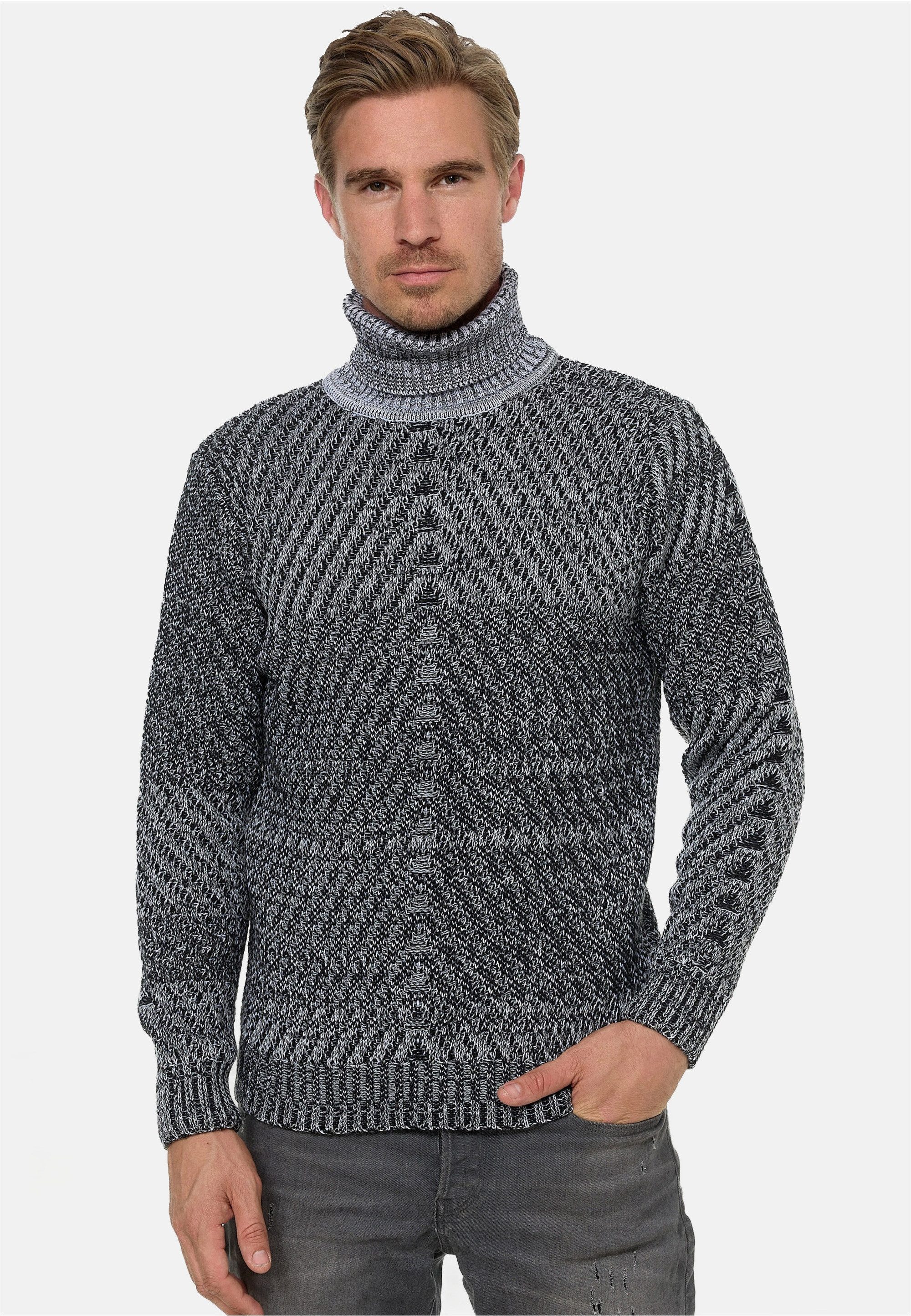 Rusty Neal Strickpullover im angesagten Kontrast-Design