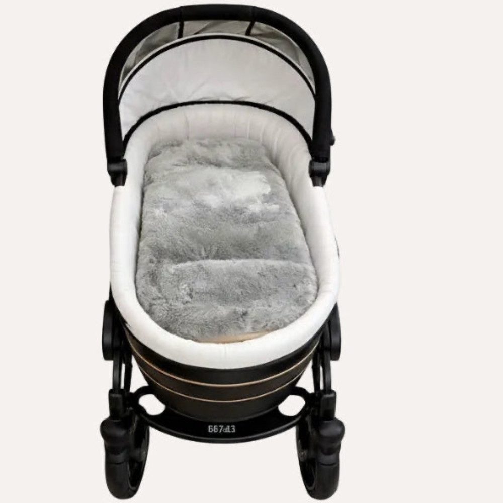 naturasan Kinderwagen-Sitzauflage Lammfell Einlage, Kinderwagen Babyschale, Gerader Schnitt