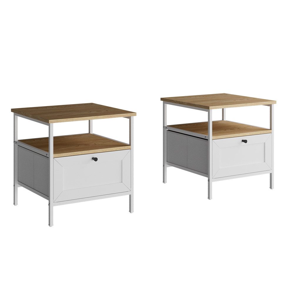 Vicco Nachtschrank Lunis, Weiß, 45 x 47 cm 2er Set günstig online kaufen