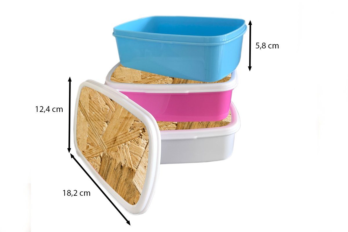 Erwachsene, Holz MuchoWow Brotbox Kinder - Brotdose, und Muster, weiß (2-tlg), OSB und für für Jungs Lunchbox Mädchen - Kunststoff,