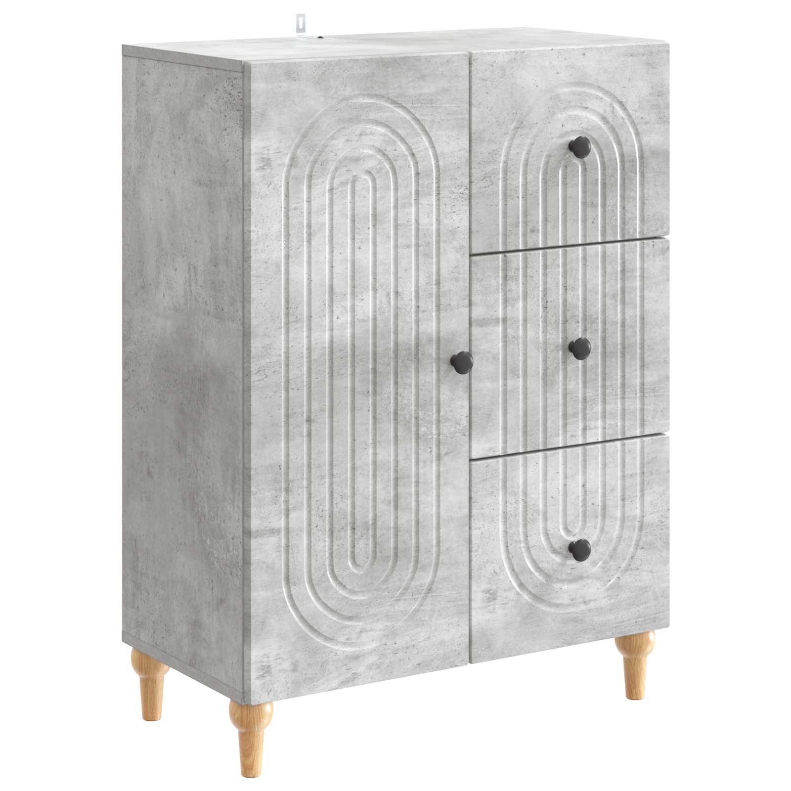 vidaXL Sideboard 66 x 34,5 x 90 cm Sideboard Betongrau 66x34,5x90 cm Holzwerkstoff