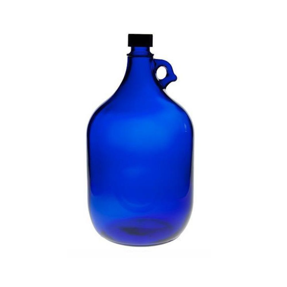 mikken Trinkflasche Blaue Gallone 5 Liter XXL Glasflasche / Wasserflasche  mit Deckel