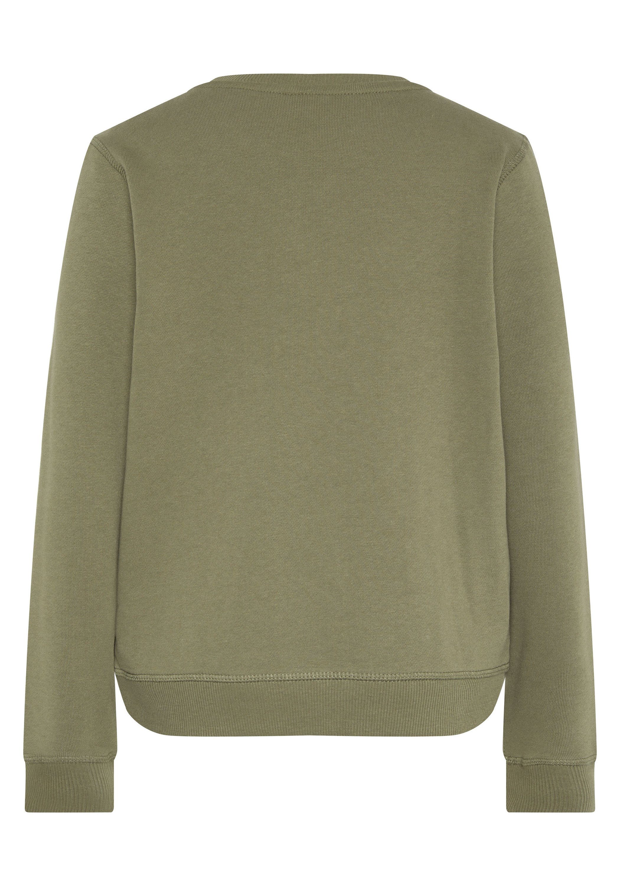 18-0521 Sweatshirt Burnt Sylt Label-Print Polo mit Olive