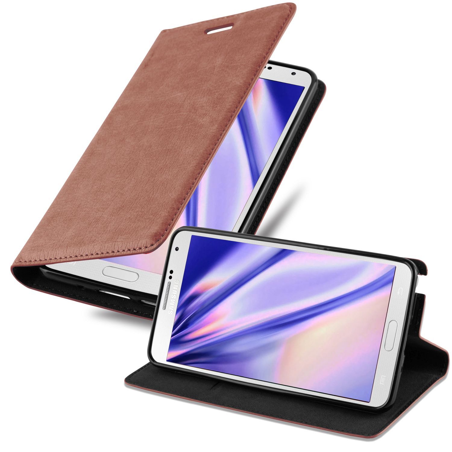 Cadorabo Handyhülle für Samsung Galaxy NOTE 3 Hülle Samsung Galaxy NOTE 3, Hülle Schutzhülle mit Standfunktion, Magnetverschluss und Kartenfach
