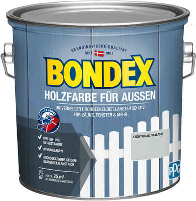 Bondex Wetterschutzfarbe HOLZFARBE FÜR AUSSEN, 2,5 L hochdeckender, witterunsgest. Langzeitschutz, seidenglänzend